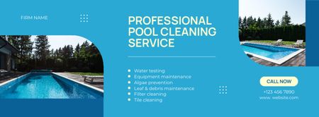 Platilla de diseño Collage with Proposal for Pool Cleaning Services Facebook cover