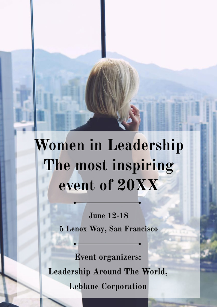 Platilla de diseño Women in Leadership event Poster