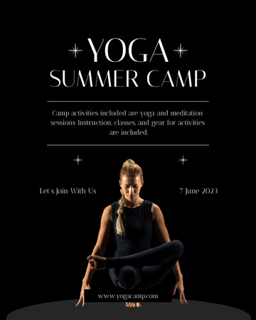 Yoga Summer Camp Invitation Poster 16x20in Design Template