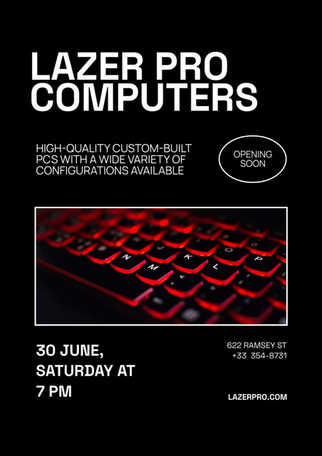 Computer Gear Ad Poster A3 Design Template