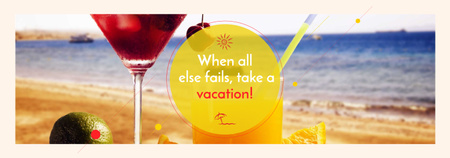 Designvorlage Vacation Offer Cocktail at the Beach für Tumblr