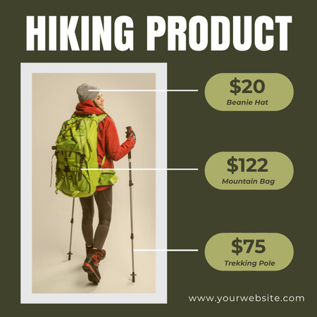 Hiking Goods Sale Offer Instagram AD Modelo de Design