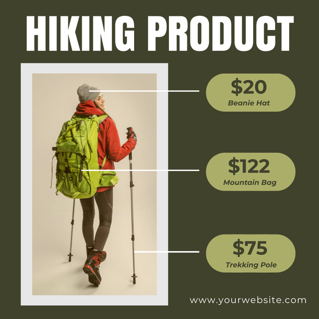 Hiking Goods Sale Offer Instagram ADデザインテンプレート