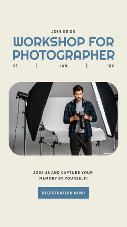 Designvorlage Workshop Meeting for Photographer für Instagram Story