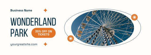 Wonderland Park With Ferris Wheel And Discount On Pass Facebook cover Design Template