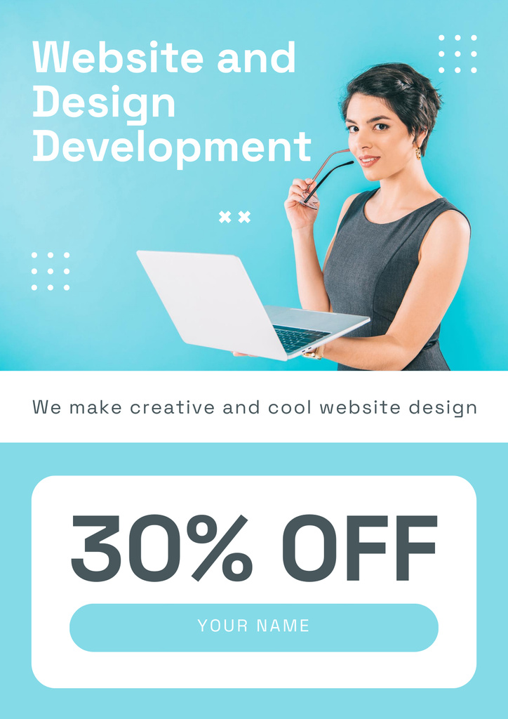 Design and Website Development Course Offer Poster Šablona návrhu