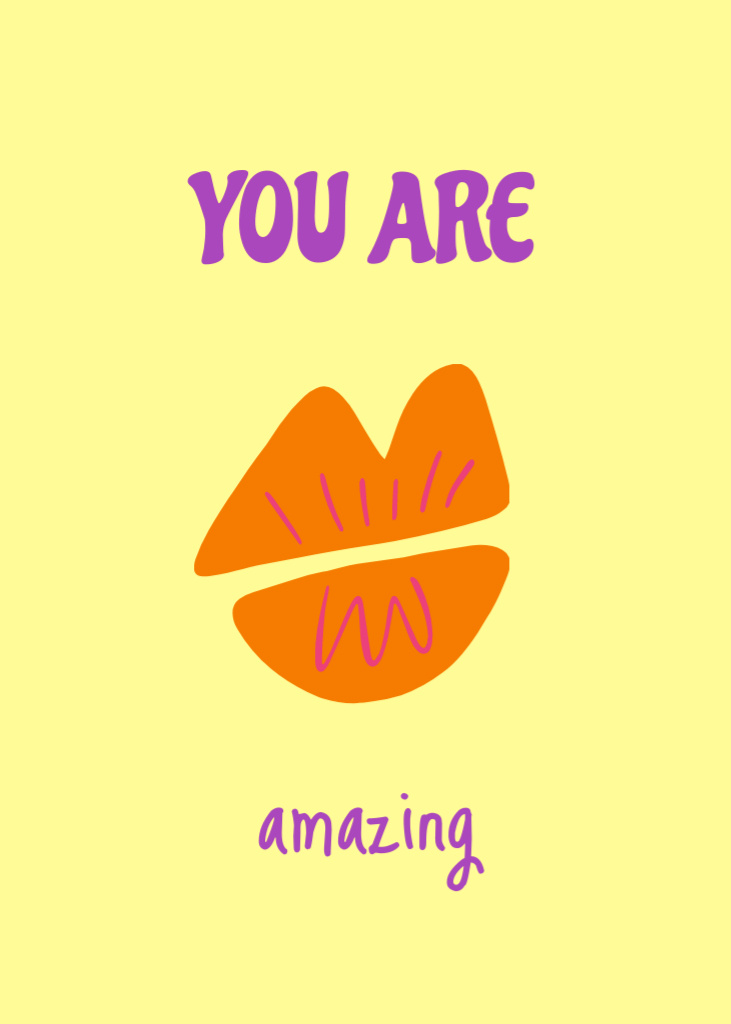 Plantilla de diseño de You Are Amazing Phrase Postcard 5x7in Vertical 