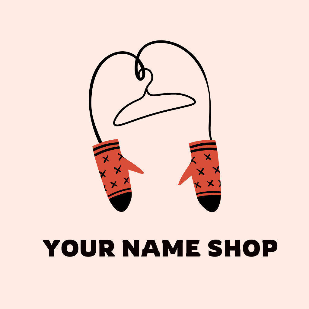 Clothes Shop Ad with Cute Gloves Logo – шаблон для дизайну