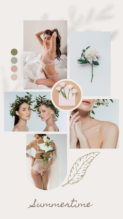 Summer Mood Collage in Beige Palette Instagram Story Design Template