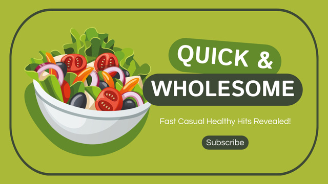 Healthy Food Offer with Illustration of Salad Youtube Thumbnail Design Template