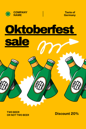 Oktoberfest Sale Announcement Flyer 4x6in Design Template