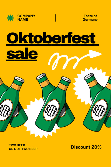 Oktoberfest Holiday With Beer Sale Announcement Flyer 4x6in Design Template