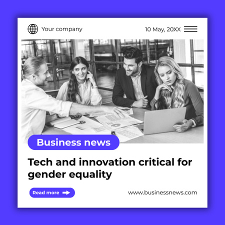 Gender Equality in Business LinkedIn post Design Template