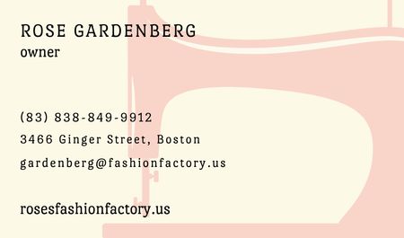 Sewing machine silhouette Business card Design Template