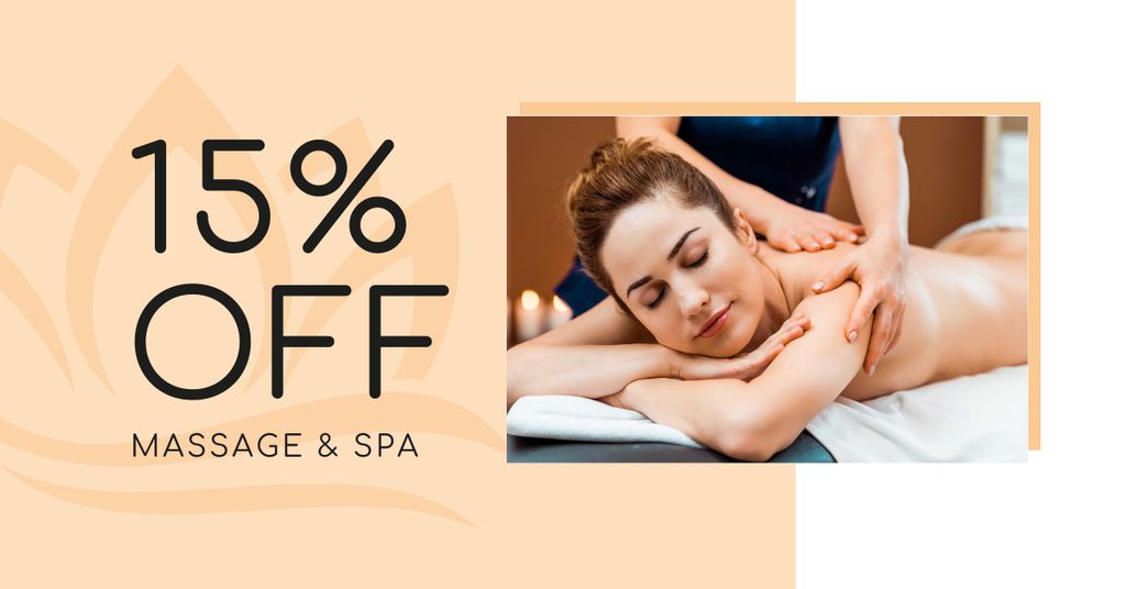 Modèle de visuel Massage Services Discount Offer - Facebook AD