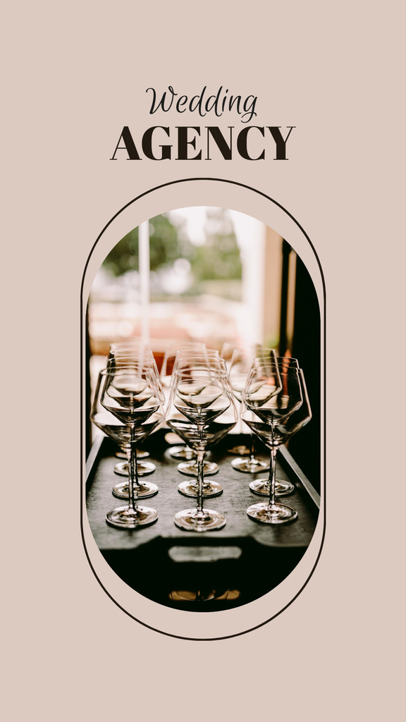 Wedding Agency Services Offer With Wineglasses Instagram Story tervezősablon