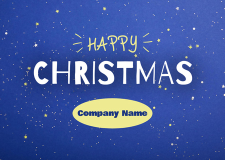 Bright Christmas Holiday Greeting Postcard Design Template