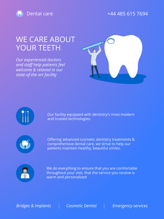 Dentist Services Offer Poster US Šablona návrhu
