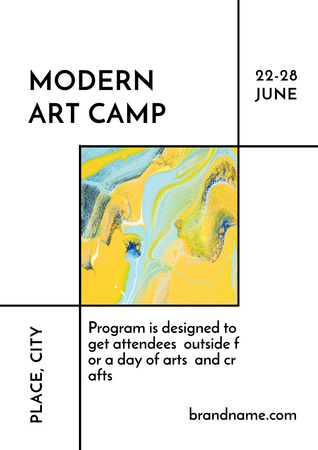 Modern Art Camp Poster A3 Design Template