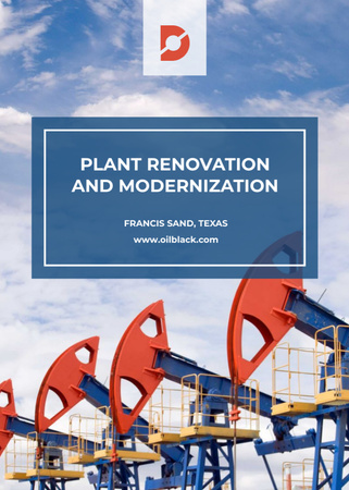 Plant Modernization And Cranes Postcard 5x7in Vertical Design Template