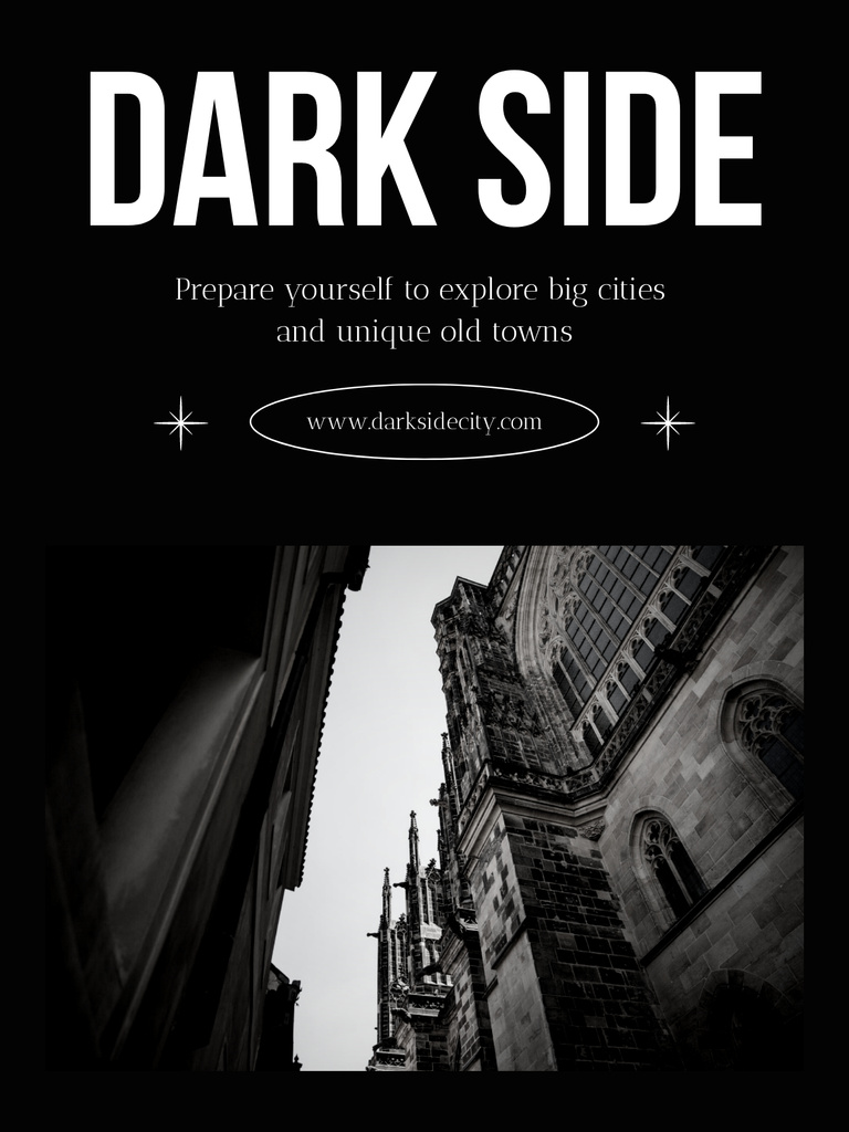 Template di design Black and White Photo of Old City Poster US