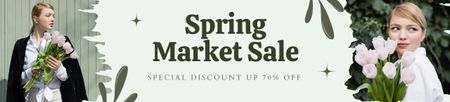 Spring Clothes Sale Offer In Green Ebay Store Billboard Design Template