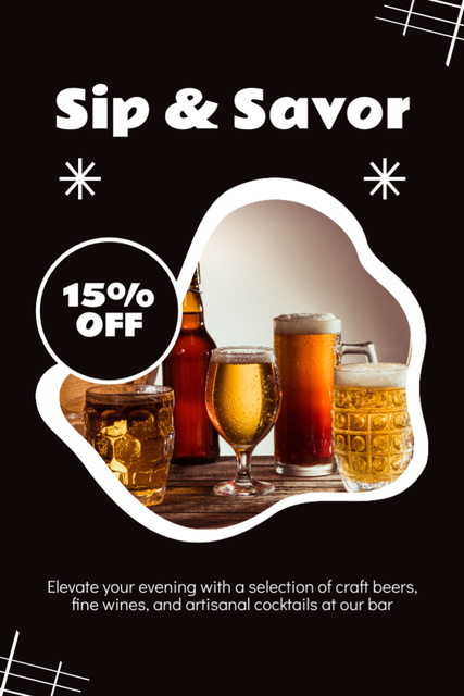 Discount on Cold Craft Beer with Foam Tumblr – шаблон для дизайну