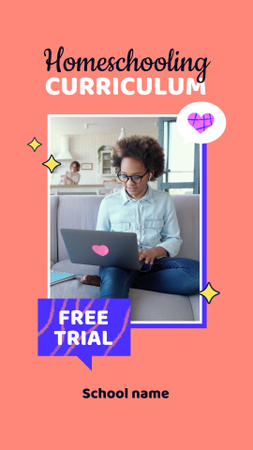 Home Education Ad with Offer of Free Trial Instagram Video Story Design Template
