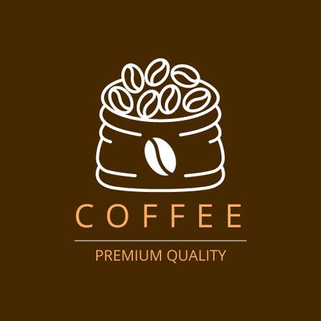 Plantilla de diseño de Cafe Ad with Coffee Beans Logo 