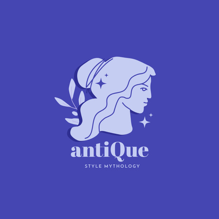Fashion Ad with Antique Female Statue Illustration Logo Design Template