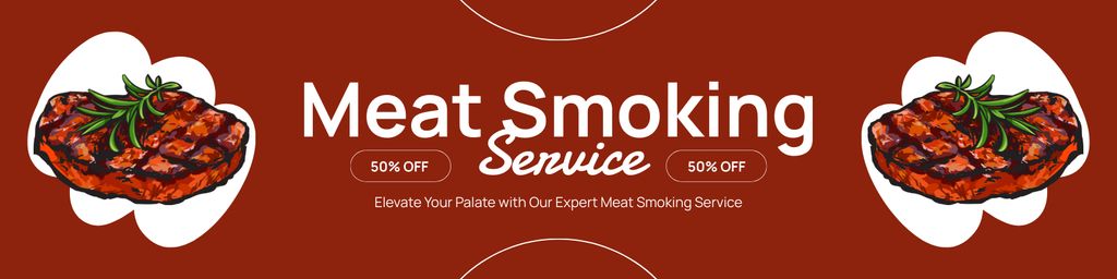 Locally Raised Meat Smoking and Sale Twitter Design Template