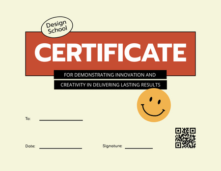 Ontwerpsjabloon van Certificate van Design School Voltooiingsprijs