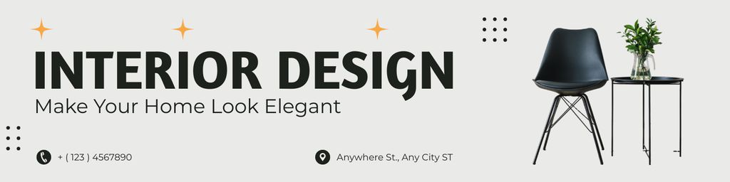 Elegant Home Interior Offer LinkedIn Cover Design Template