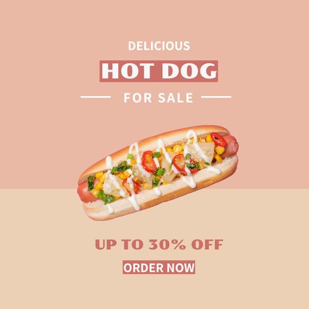 Designvorlage Fast Food Menu Offer with Hot Dog für Instagram
