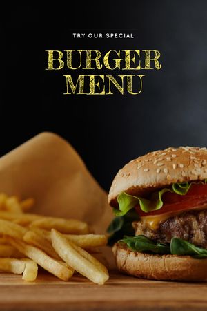 Fast Food Offer with Tasty Burger Tumblr Design Template