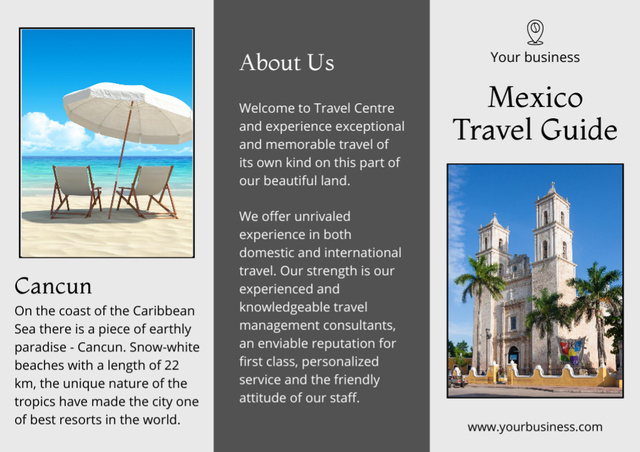 Amusing Travel Tour to Mexico Brochure Din Large Z-foldデザインテンプレート