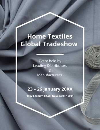 Home Textiles event announcement White Silk Poster 8.5x11in tervezősablon