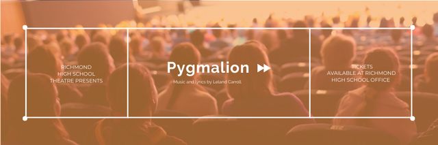 Pygmalion Performance Announcement At High School Theatre Email header Modelo de Design