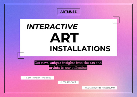 Interactive Art Installations Poster B2 Horizontal Design Template
