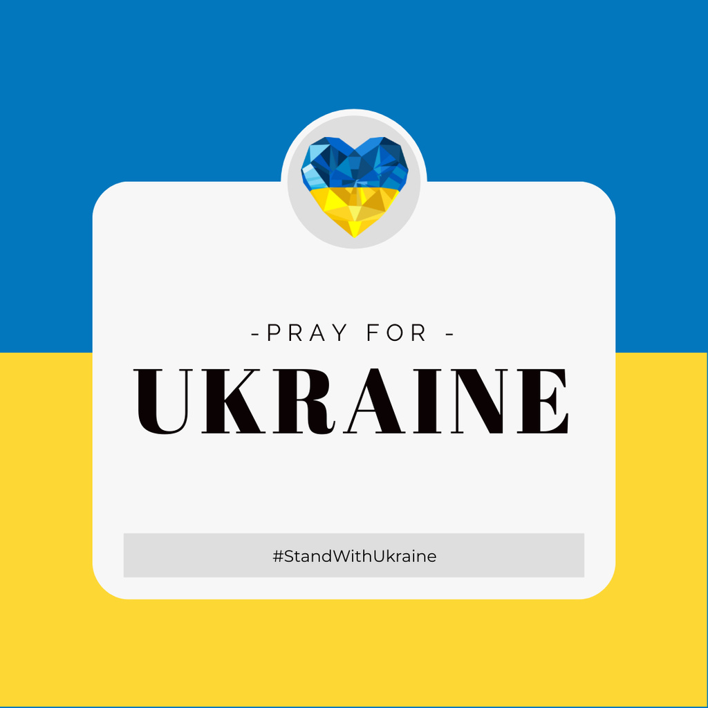 Pray for Ukraine Text Instagram Design Template