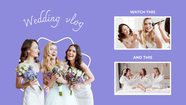 Wedding Vlog With Bride And Bridesmaids YouTube outro – шаблон для дизайна