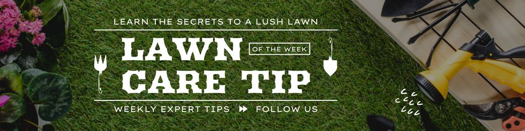 Ontwerpsjabloon van Twitter van Expert Weekly Tips For Lawn Care And Gardening