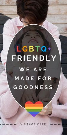 LGBT Friendly Cafe Invitation Graphic Design Template