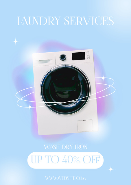 Platilla de diseño Offer Discounts on Laundry Service Poster