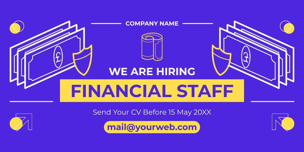 Template di design Financial Staff Roles Open for Applications Twitter