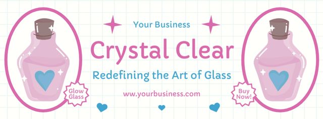 Crystal-clear Glass Bottles Offer Facebook cover Šablona návrhu