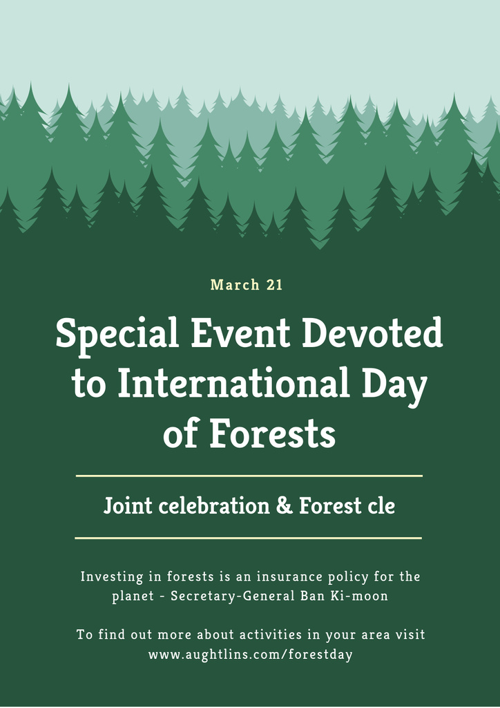 Designvorlage Special Event on Forests Trees Protection für Poster
