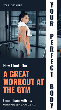Designvorlage Offer of Workout in Gym für Instagram Video Story