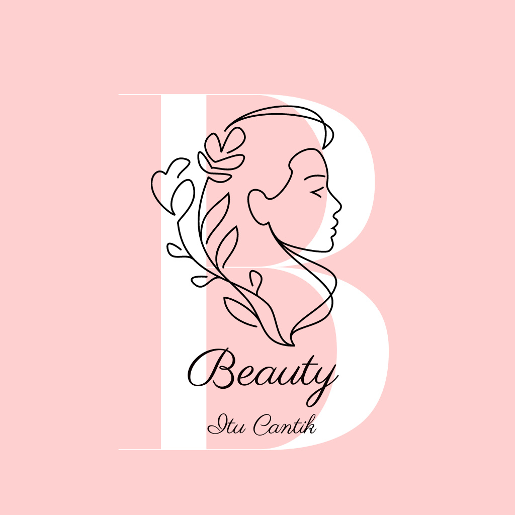 Emblem of Beauty Salon with Woman Logo tervezősablon