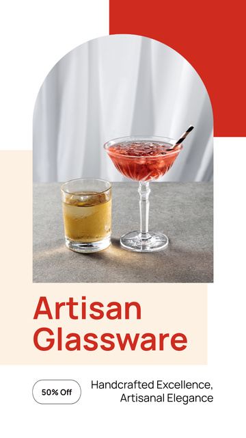 Artisan Glassware Retail Instagram Video Story tervezősablon